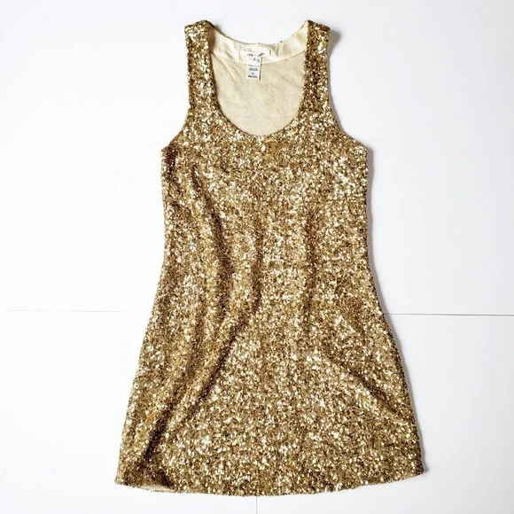 slim fit dress slacks Alice + Olivia Contessa Embellished Mini Dress in Gold, Size 6